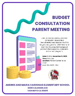 Flyer for the budget consultation meeting